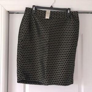 Ann Taylor Black/Gold metallic skirt